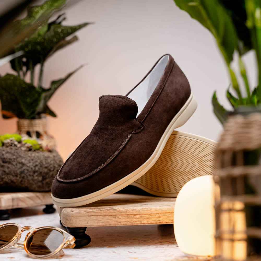 TEEK - 16-621-MOC LIVORNO Sueded Italian Goatskin Loafer Mocha SHOES TEEK ZI