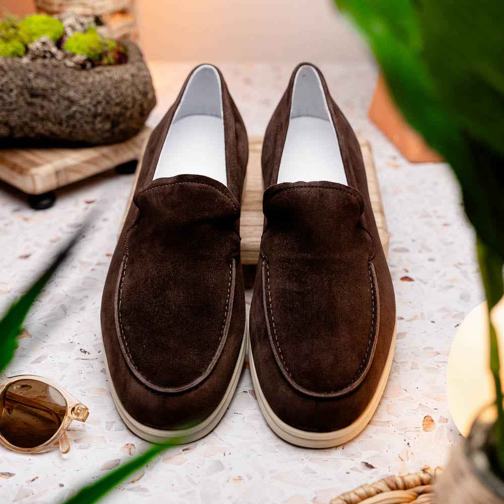 TEEK - 16-621-MOC LIVORNO Sueded Italian Goatskin Loafer Mocha SHOES TEEK ZI