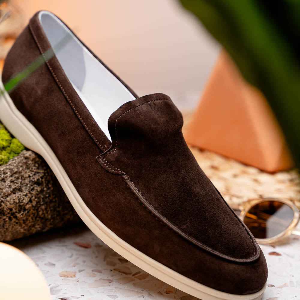 TEEK - 16-621-MOC LIVORNO Sueded Italian Goatskin Loafer Mocha SHOES TEEK ZI