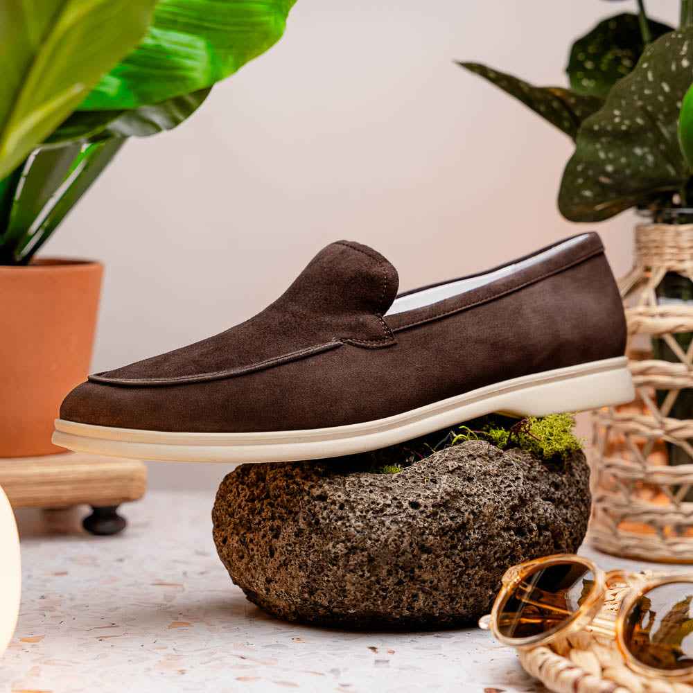 TEEK - 16-621-MOC LIVORNO Sueded Italian Goatskin Loafer Mocha SHOES TEEK ZI