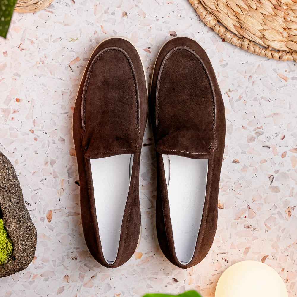 TEEK - 16-621-MOC LIVORNO Sueded Italian Goatskin Loafer Mocha SHOES TEEK ZI