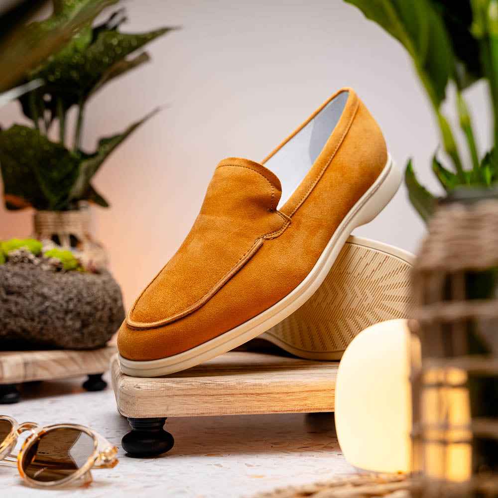 TEEK - 16-621-CGN LIVORNO Sueded Italian Goatskin Loafer Cognac SHOES TEEK ZI