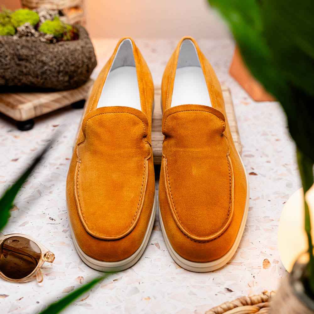 TEEK - 16-621-CGN LIVORNO Sueded Italian Goatskin Loafer Cognac SHOES TEEK ZI