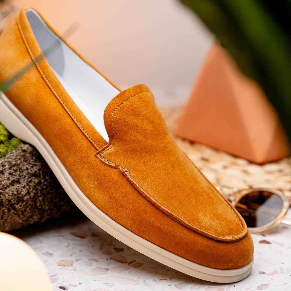 TEEK - 16-621-CGN LIVORNO Sueded Italian Goatskin Loafer Cognac SHOES TEEK ZI