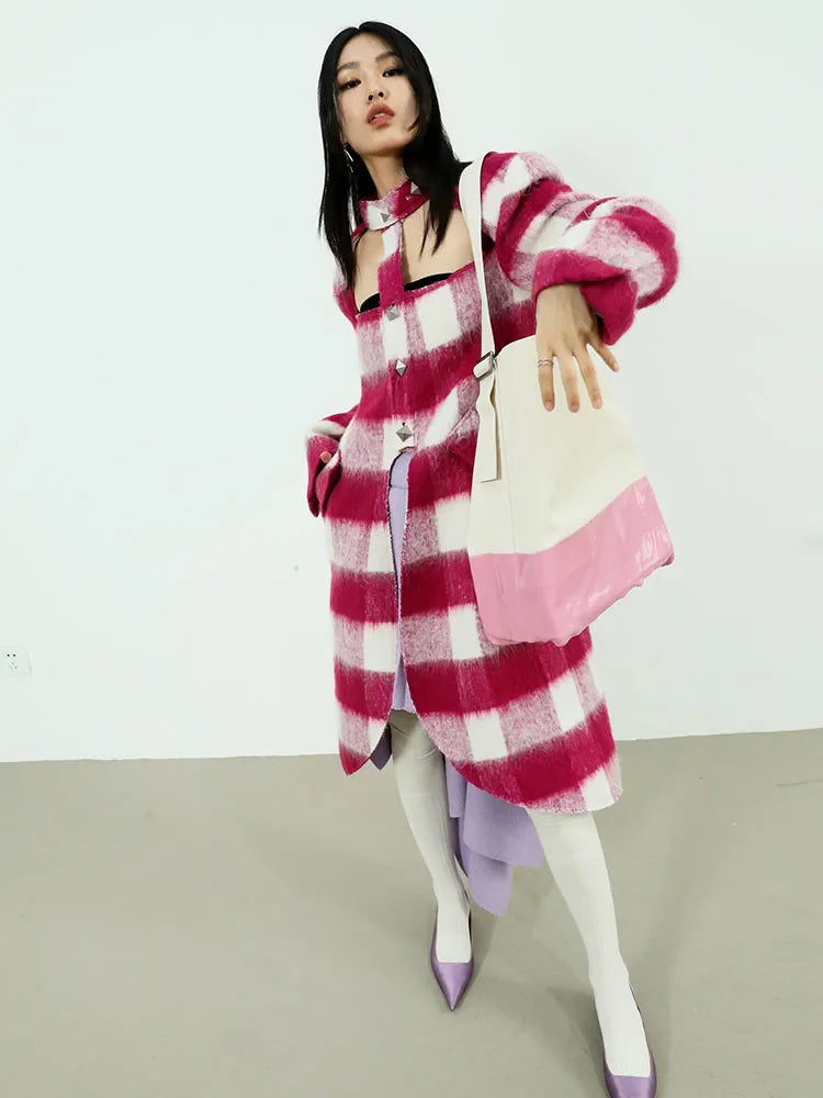 TEEK - Hurnana Plaid Cut Out Coat COAT TEEK MS