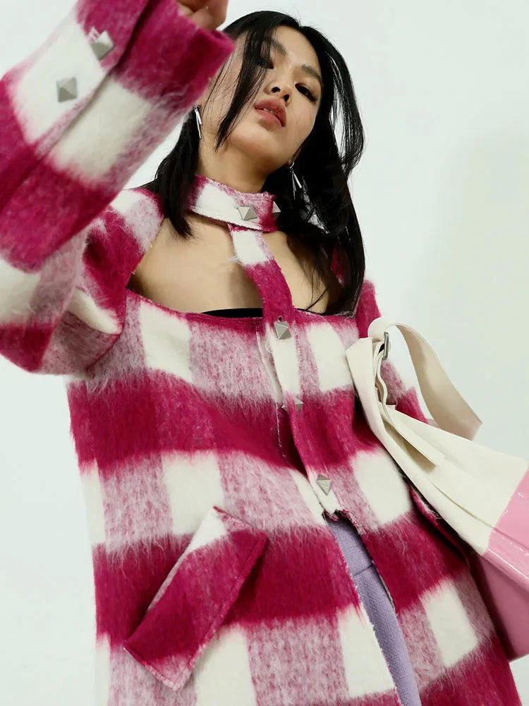 TEEK - Hurnana Plaid Cut Out Coat COAT TEEK MS