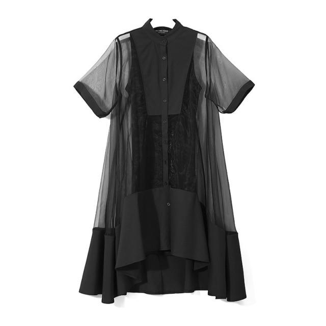 TEEK - Koharu Irregular Shirt Dress DRESS TEEK MS One Size Black