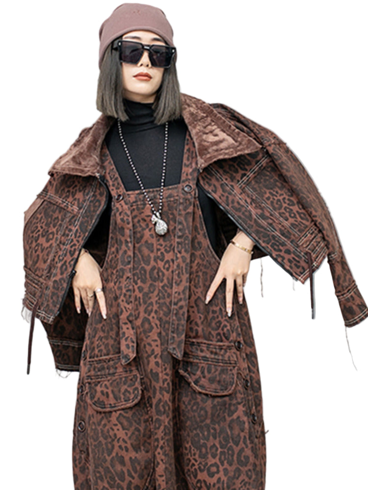 TEEK - Kuniko Denim Leopard Jacket JACKET TEEK MS Coffee One Size