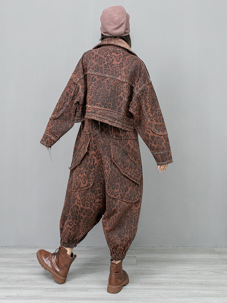 TEEK - Kuniko Denim Leopard Jacket JACKET TEEK MS