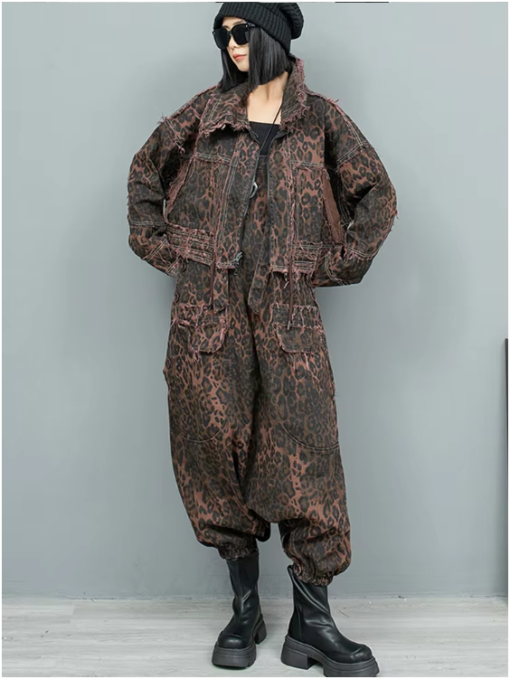 TEEK - Kuniko Denim Leopard Jacket JACKET TEEK MS