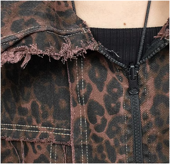 TEEK - Kuniko Denim Leopard Jacket JACKET TEEK MS