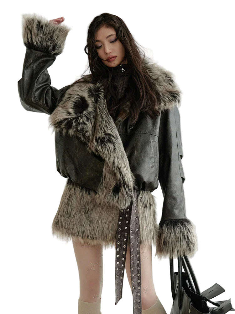 TEEK - Sablet Reversible Plaid Faux Fur Jacket JACKET TEEK MS S