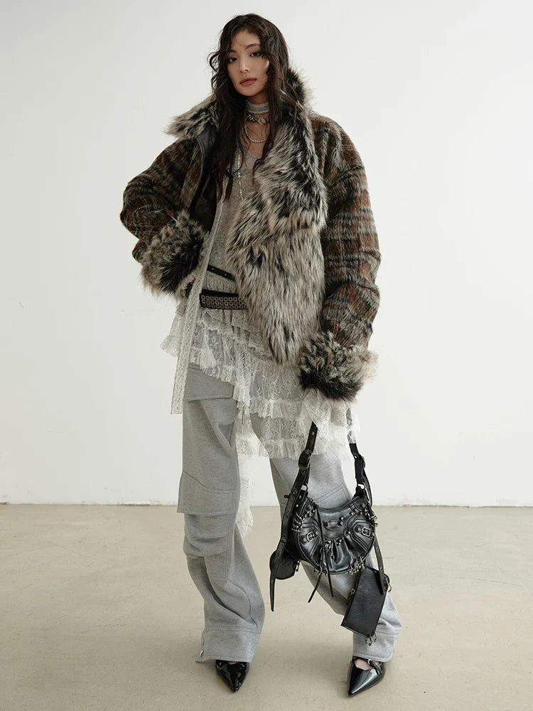 TEEK - Sablet Reversible Plaid Faux Fur Jacket JACKET TEEK MS