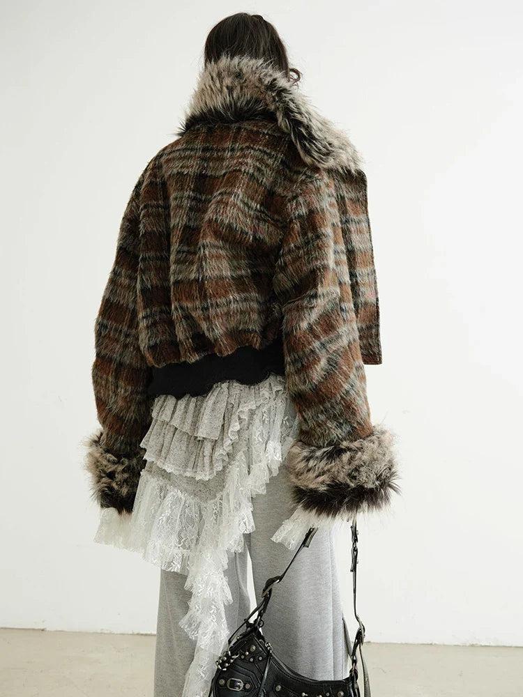 TEEK - Sablet Reversible Plaid Faux Fur Jacket JACKET TEEK MS
