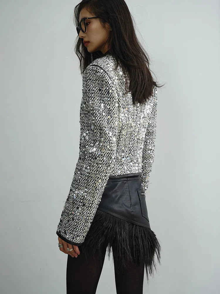 TEEK - Sheeplur Zippered Sequin Jacket JACKET TEEK MS