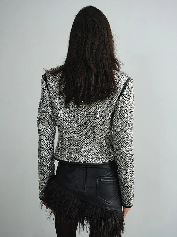 TEEK - Sheeplur Zippered Sequin Jacket JACKET TEEK MS