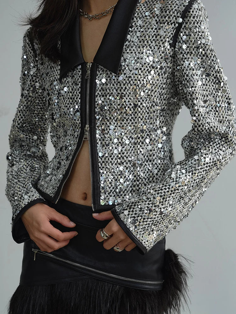 TEEK - Sheeplur Zippered Sequin Jacket JACKET TEEK MS