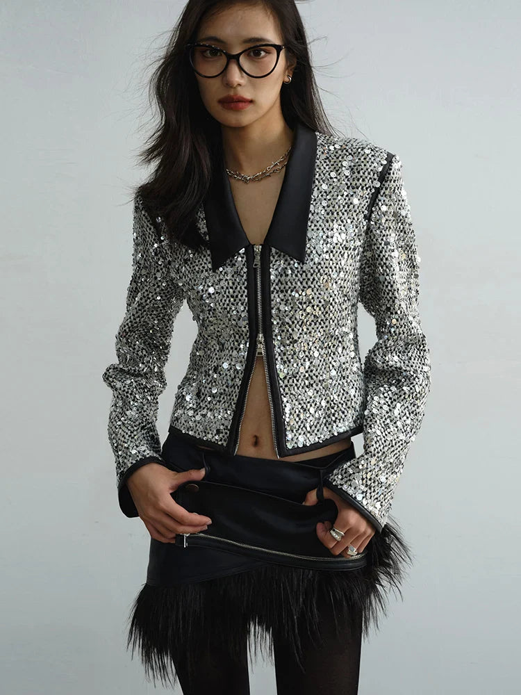 TEEK - Sheeplur Zippered Sequin Jacket JACKET TEEK MS