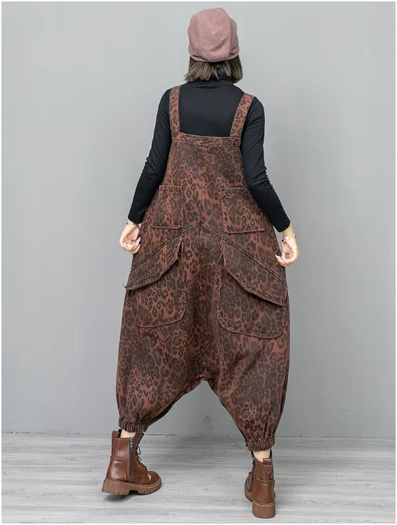 TEEK - Kuniko Denim Leopard Overalls OVERALLS TEEK MS