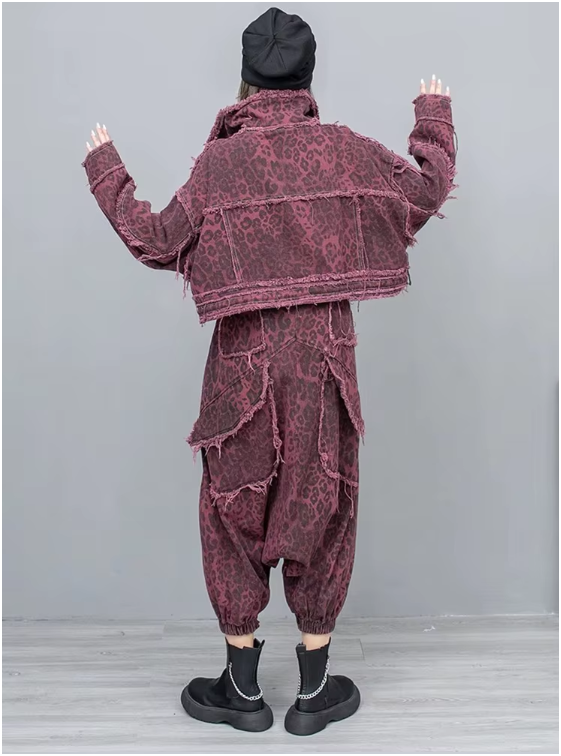 TEEK - Kuniko Denim Leopard Overalls OVERALLS TEEK MS