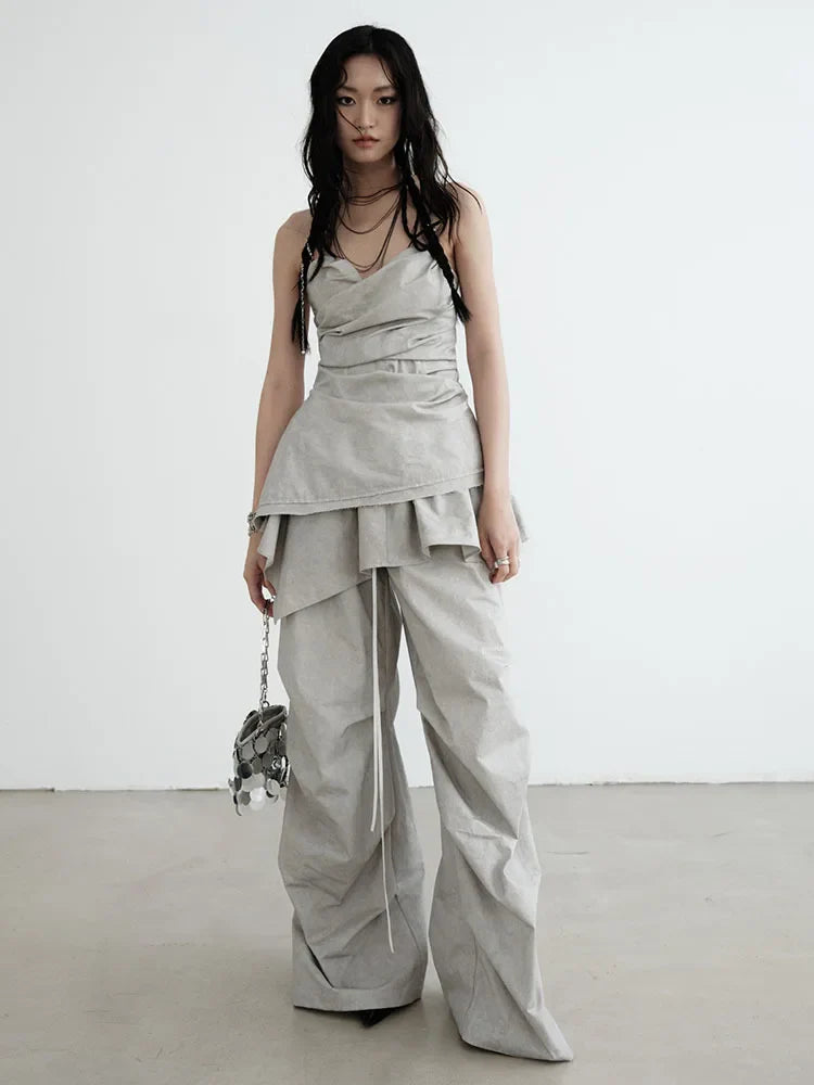 TEEK - Grey Hantuki Drawstring Layered Pants PANTS TEEK MS