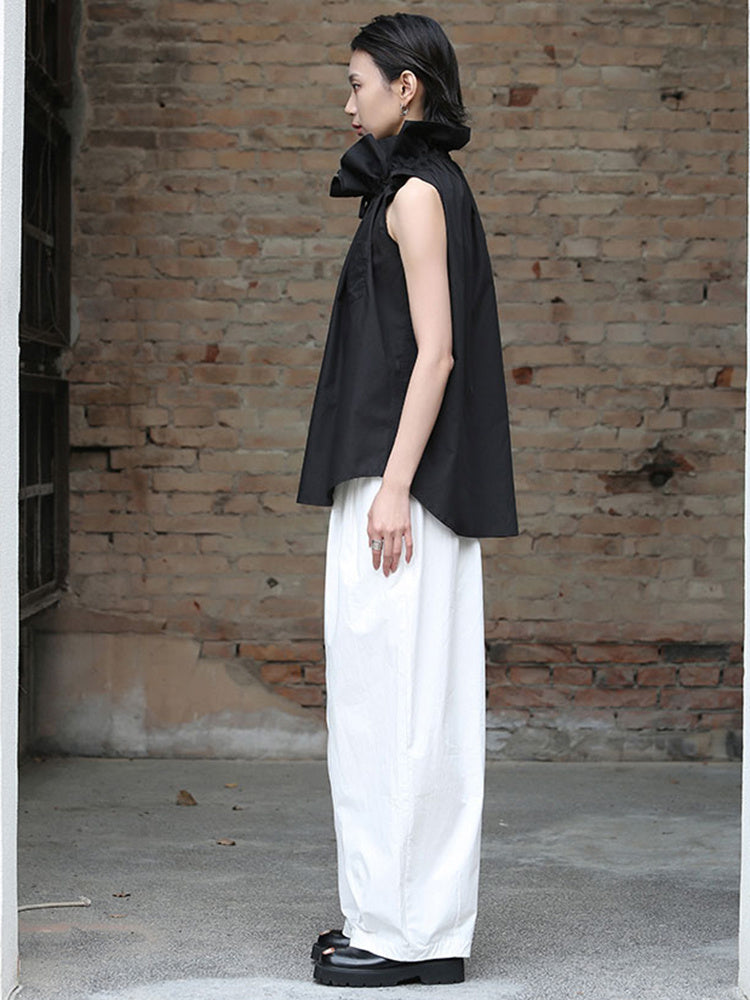 TEEK - Chee Ruffle Collar Blouse - Black TOPS TEEK MS