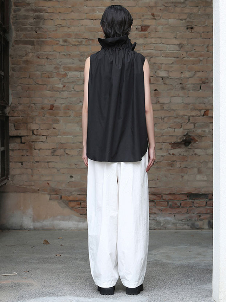 TEEK - Chee Ruffle Collar Blouse - Black TOPS TEEK MS