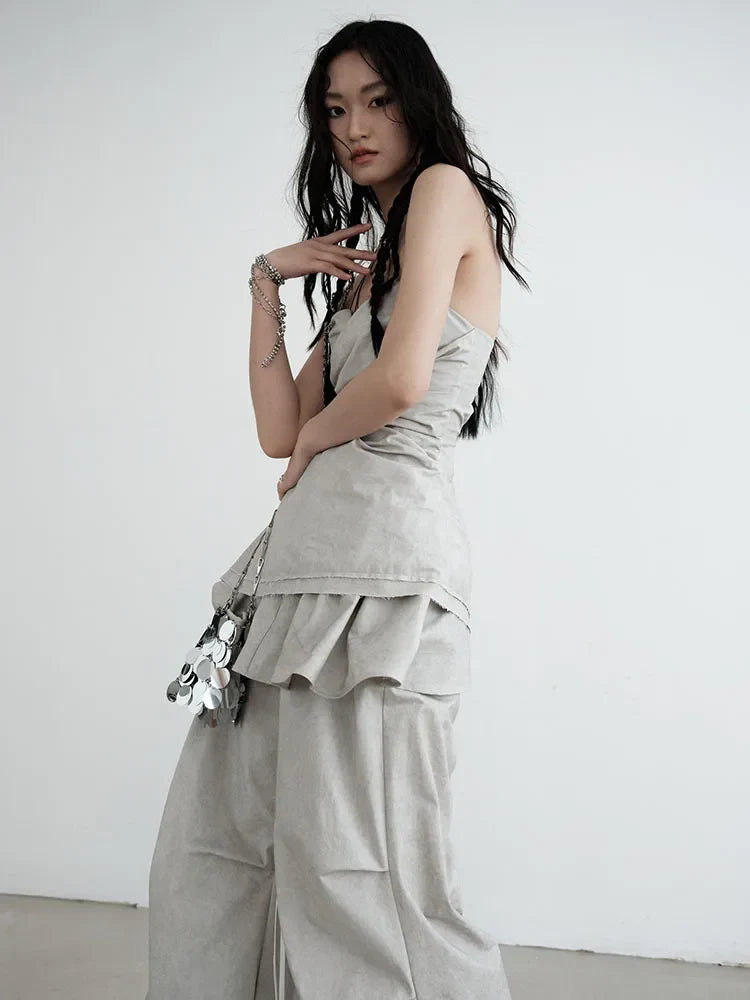 TEEK - Grey Hantuki Layered Tube Top TOPS TEEK MS