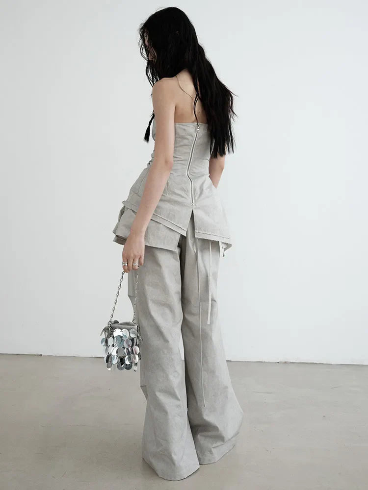 TEEK - Grey Hantuki Layered Tube Top TOPS TEEK MS