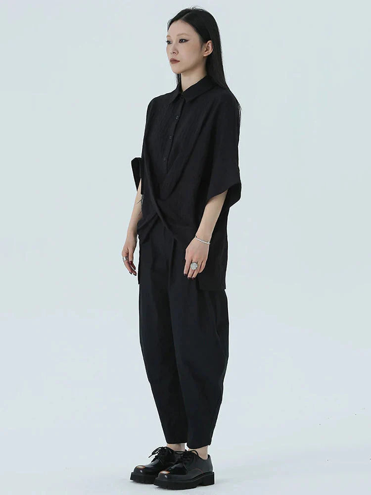 TEEK - Marga Short Sleeve Blouse - Black TOPS TEEK MS