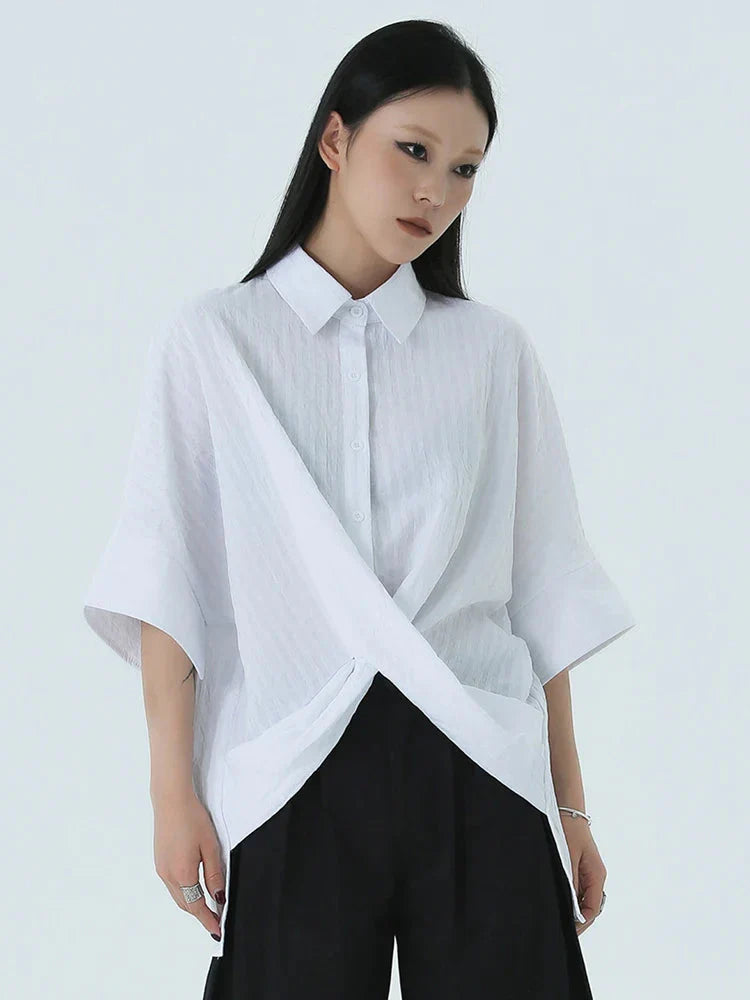 TEEK - Marga Short Sleeve Blouse - White TOPS TEEK MS