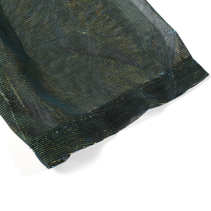 TEEK - Reece Sheer Shimmer Shirt Dress - Gold Green DRESS TEEK MS