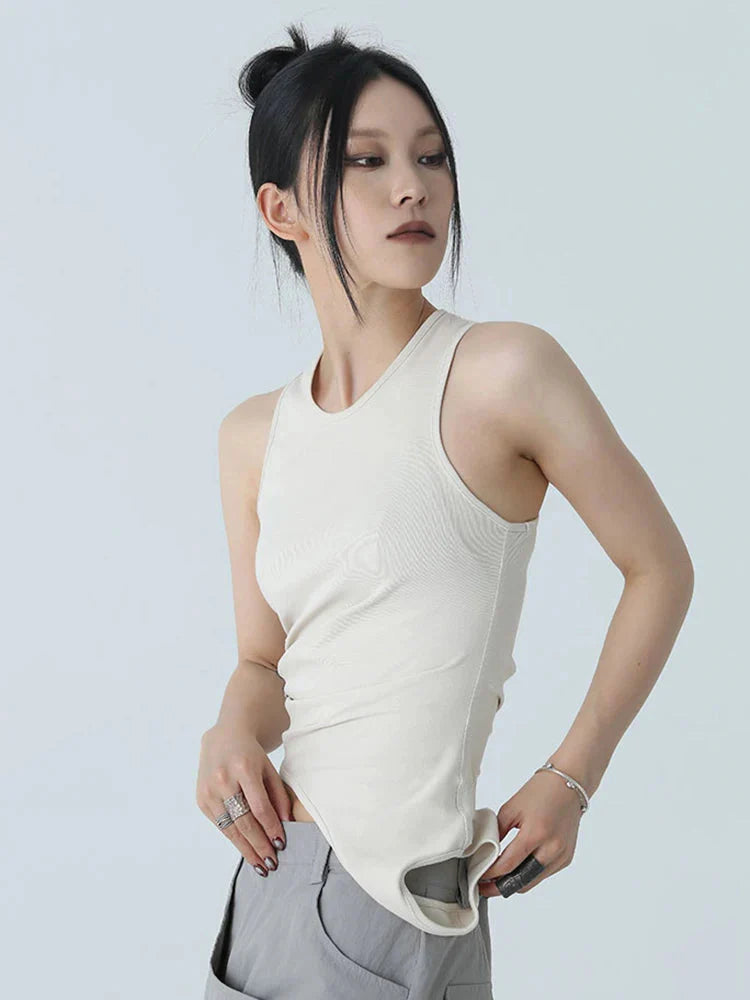 TEEK - Santdee Irregular Tank - Khaki TOPS TEEK MS