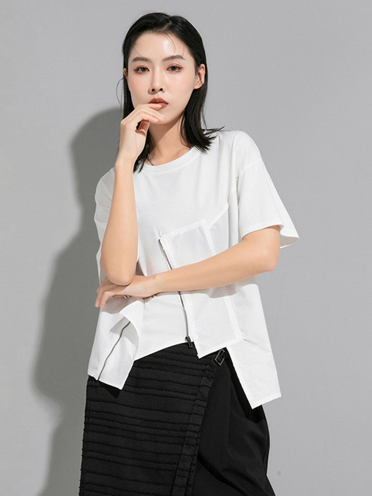 TEEK - Lupee Zipper Shirt - White TOPS TEEK MS