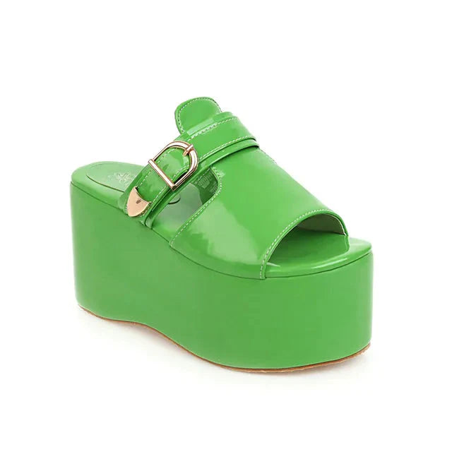 TEEK - Asuandra Platform Slide - Green SHOES TEEK MS
