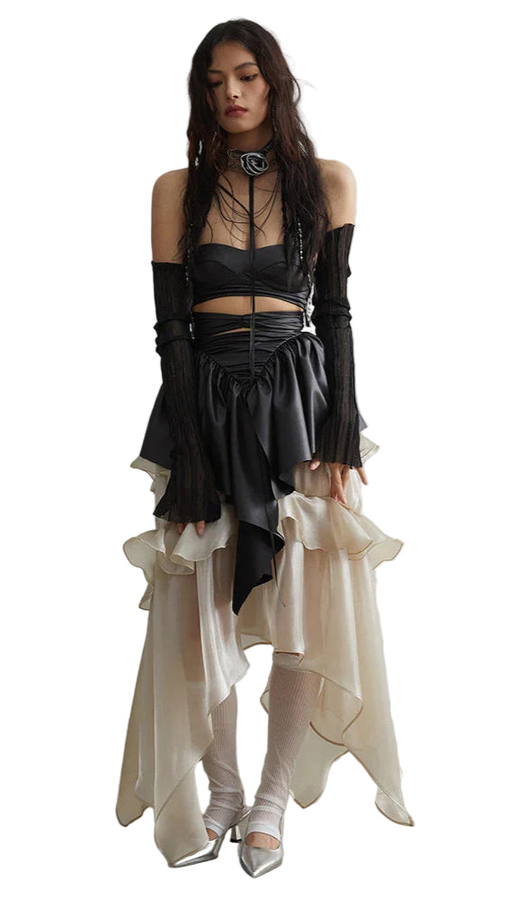 TEEK - Saturn Ruffled Champagne Skirt SKIRT TEEK MS