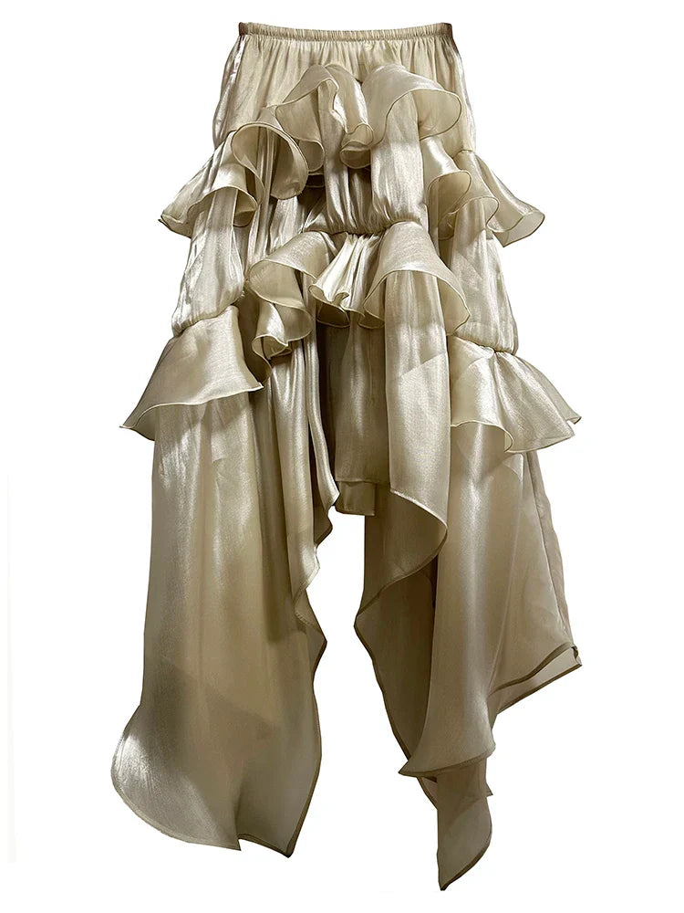 TEEK - Saturn Ruffled Champagne Skirt SKIRT TEEK MS