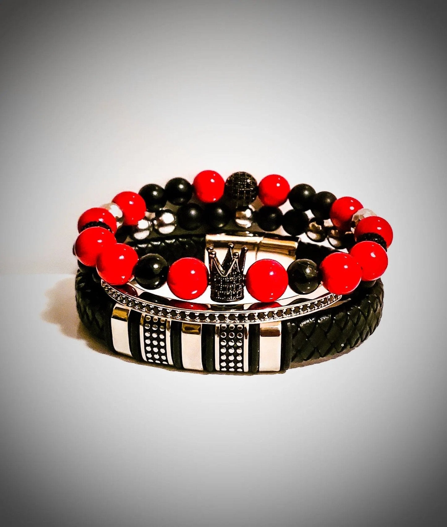 TEEK - Men' Red and Black Bracelet Set JEWELRY TEEK LSC