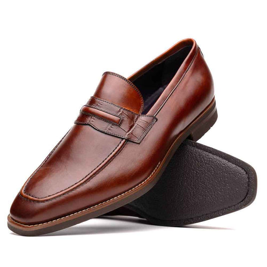 15-703-CGN MEO Hand Burnished Loafers Cognac Shop Zelli Italia