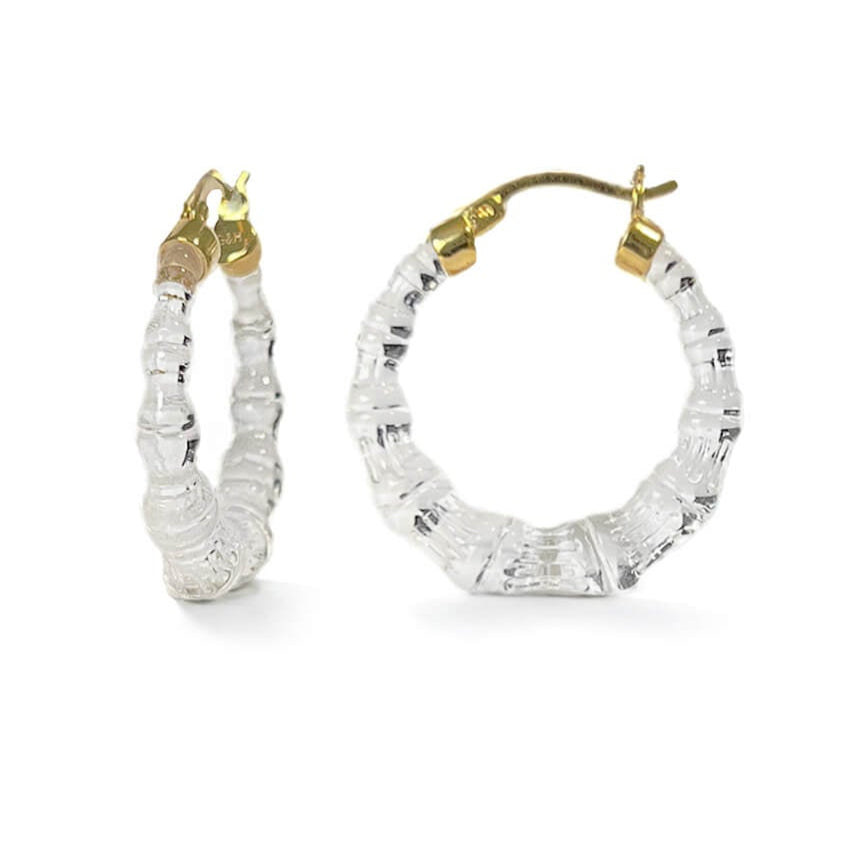 TEEK - Mini Clear Lucite Bamboo Hoop Earrings JEWELRY TEEK GNH