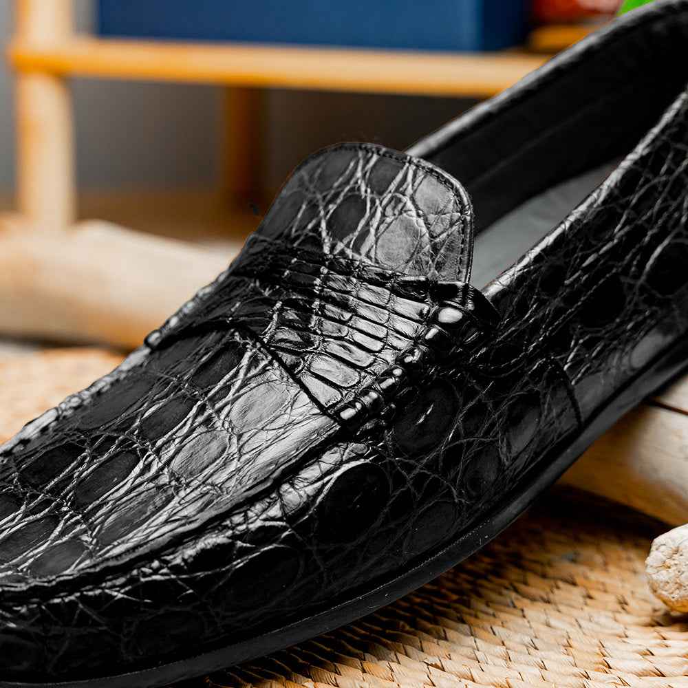 TEEK - 31-103-BKM MONZA Crocodile Driver, Black SHOES TEEK ZI