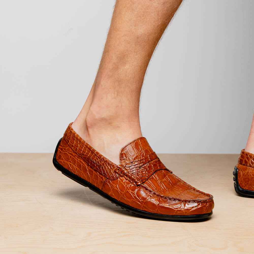 31-103-CGM MONZA Crocodile Driver, Cognac Shop TEEK ZI