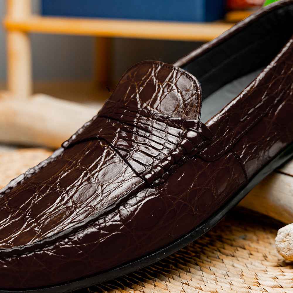 TEEK - 31-103-NIC MONZA Crocodile Driver, Nicotine SHOES TEEK ZI