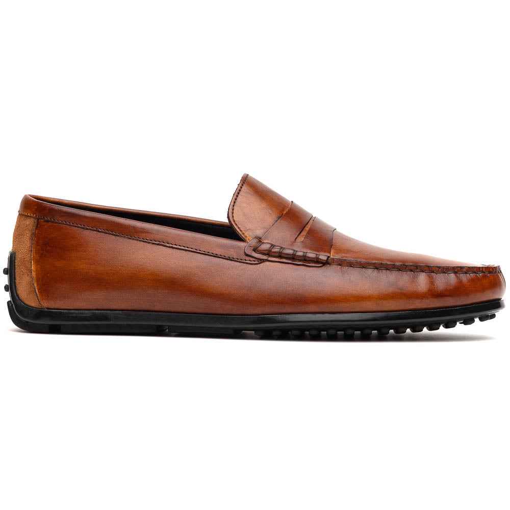 35-115-CGN MONZA Hand Burnished Italian Calfskin Driving Loafers Cognac Shop TEEK ZI