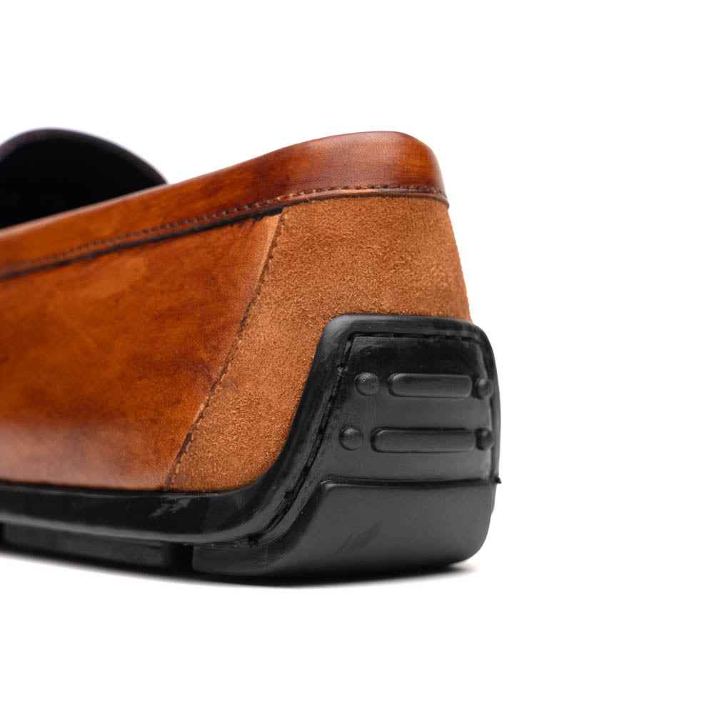 35-115-CGN MONZA Hand Burnished Italian Calfskin Driving Loafers Cognac Shop TEEK ZI