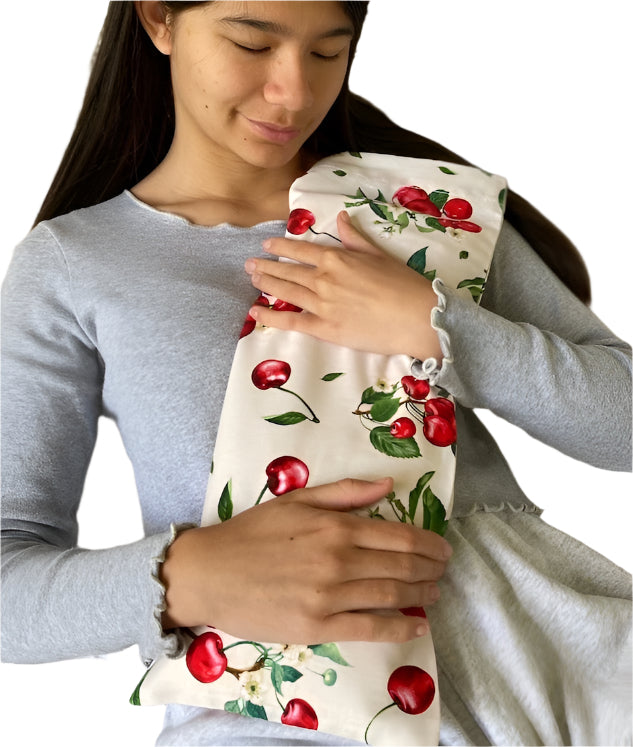 TEEK - Hot Cherry Rectangular/Cervical Neck Pillow Unbleached Pre-Washed Natura Denim Cherry PILLOW TEEK HCP