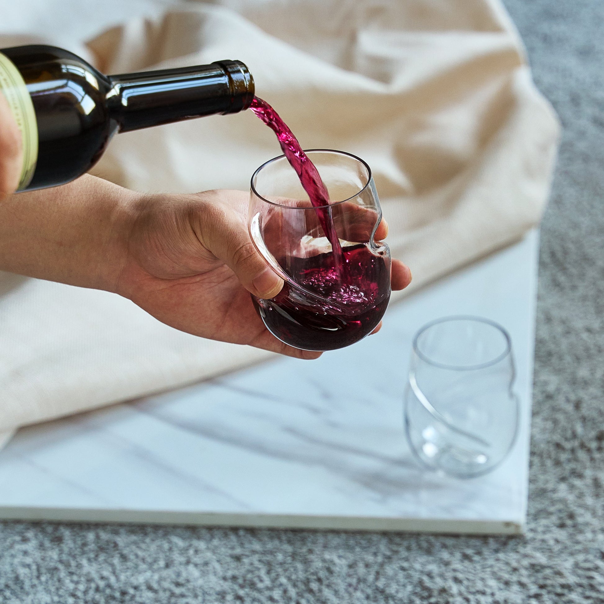 TEEK - Barcelona Acrylic Stemless Finger-Indent Wine Glassware Set HOME DECOR TEEK KS