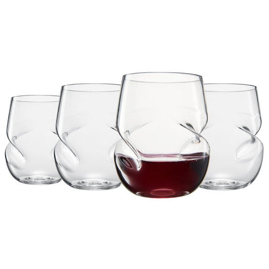 TEEK - Barcelona Acrylic Stemless Finger-Indent Wine Glassware Set HOME DECOR TEEK KS