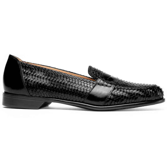 15-585-BLK NICOLA Italian Calfskin Basketweave, Black Shop Zelli Italia