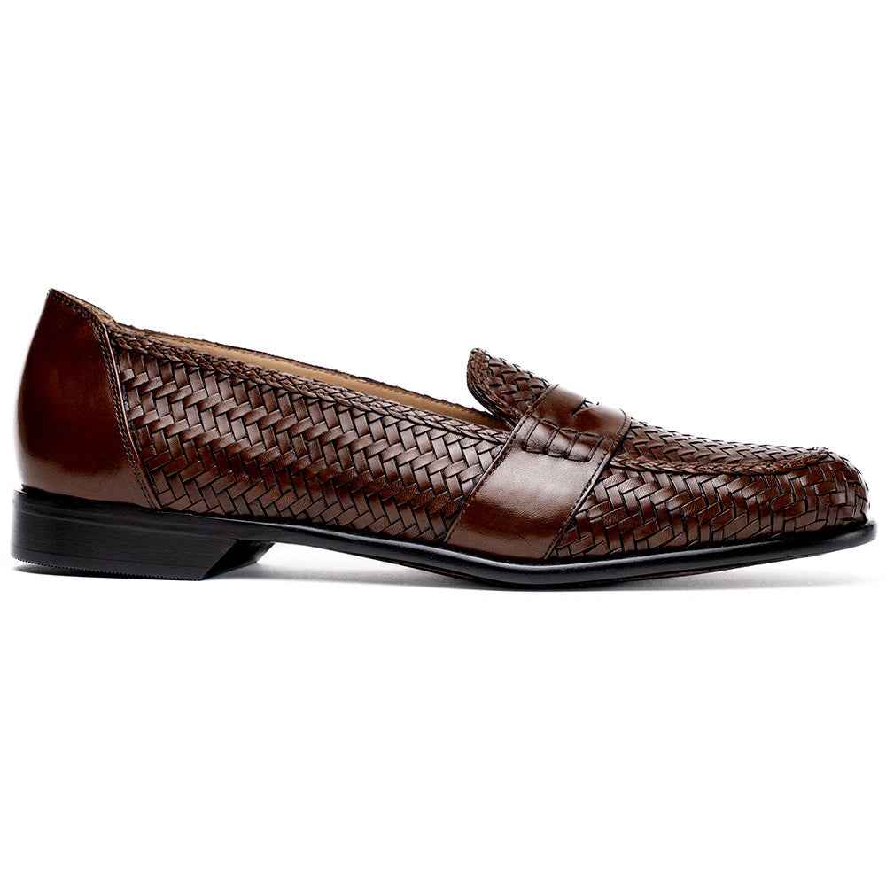 15-585-BRN NICOLA Italian Calfskin Basketweave, Dark Brown Shop Zelli Italia